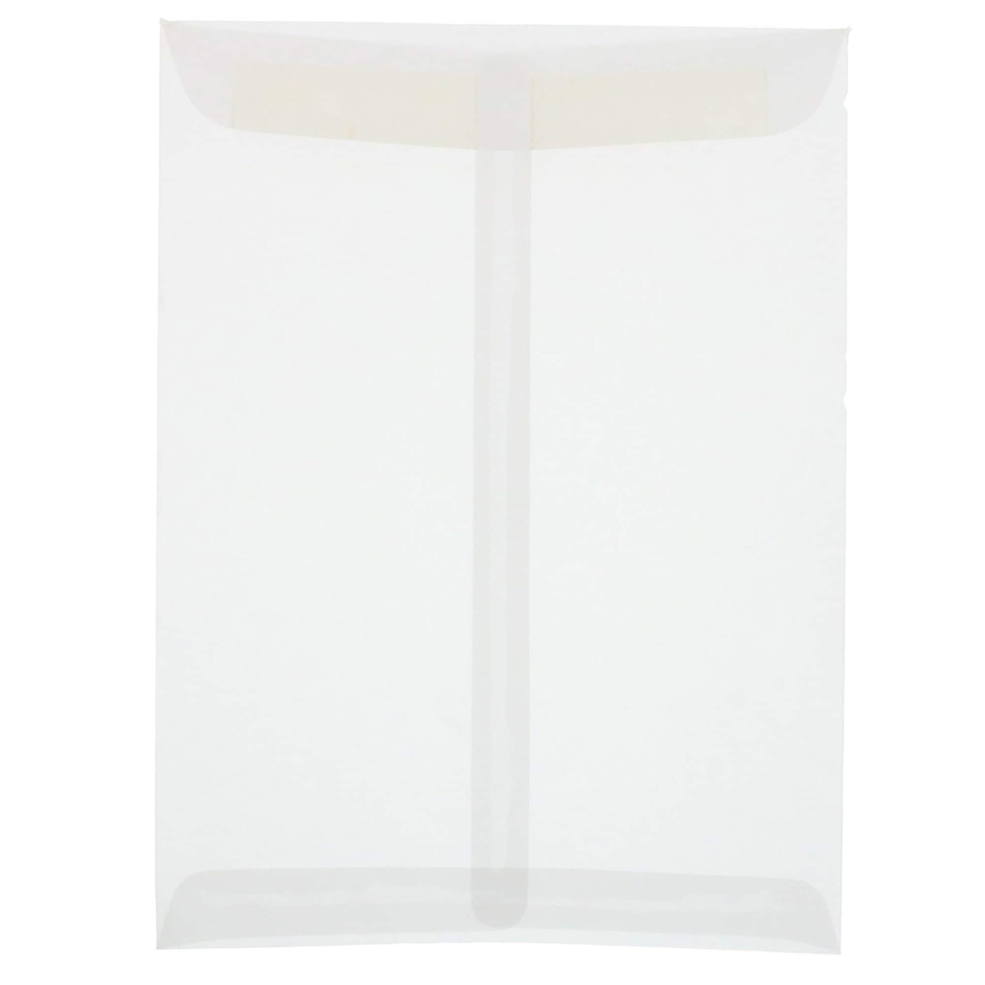 JAM Paper 9" x 12" Translucent Clear Vellum Envelopes
